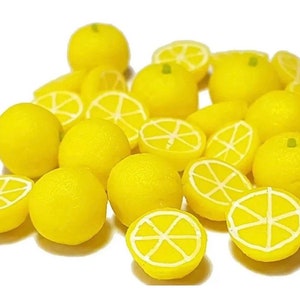 6pc Miniature Lemons 1/2 and Whole Lot 1;6-1;12 Scale