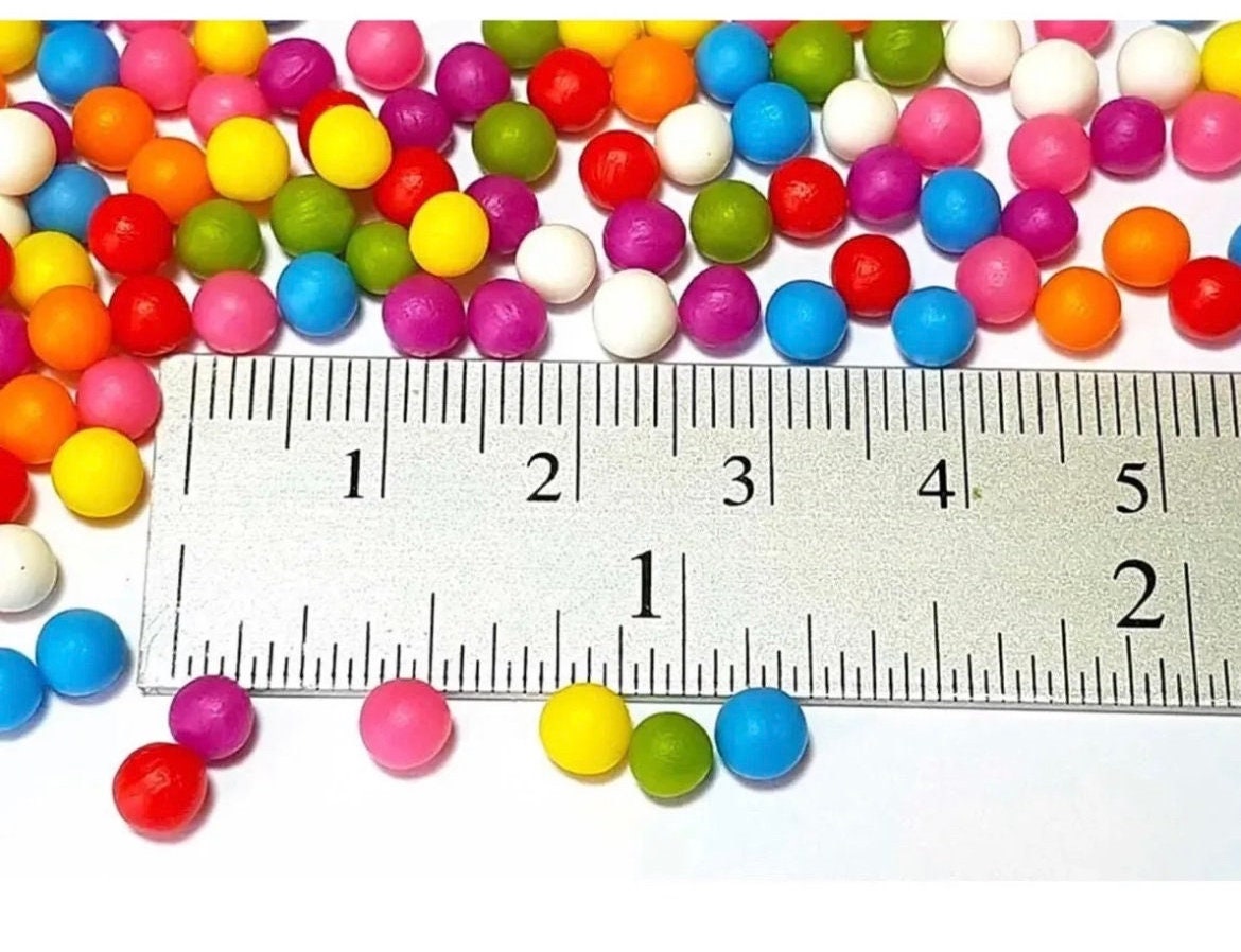 Fake Candy Balls Sprinkles Rainbow Foam 2mm 4mm Tiny Marbles 1