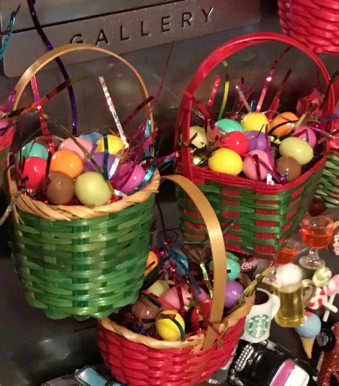 13pc Miniature Easter Egg Basket W/ Colored Eggs Lot 1;6-1;12 Scale - Etsy