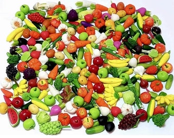 20pc Miniature Assorted Fruit and Mixed Vegetable Grocery Lot 1;6-1;12 Scale