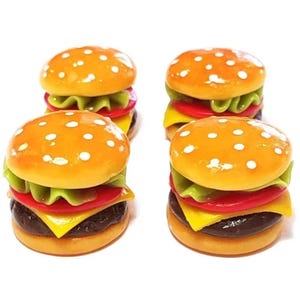 4pc Miniature Cheeseburgers BK Whopper Lot 1;6-1;12 Scale