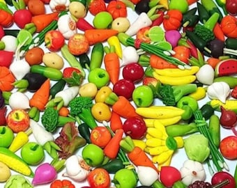 20pc Miniature Assorted Fruit and Mixed Vegetable Grocery Lot 1;6-1;12 Scale