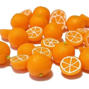 6pc Miniature Oranges 1/2 and Whole Lot 1;6-1;12 Scale