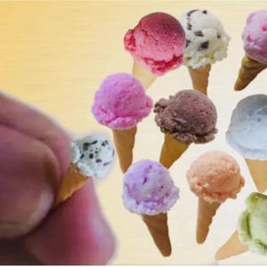 6 Stück Miniatur Eistüten 1; 6-1; 12 Skala