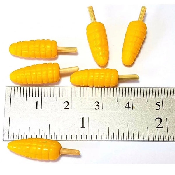 5pc Miniature Whole Corn Cob on a Stick Lot 1;6-1;12 Scale