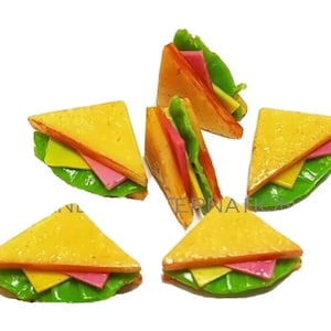 5 pc Miniature Ham and Cheese Sandwich Lg Lot 1;6-1;12 Scale