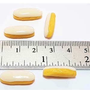 5pc Miniature White Frosted Eclairs/ Donuts 1;6-1;12 Scale