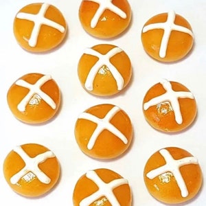 5pc Miniature Cocomelon Hot Cross Bun Lot 1;6-1;12 Scale White “X”