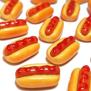 5pc Miniature Ketchup Hotdog Lot 1;6-1;12 Scale