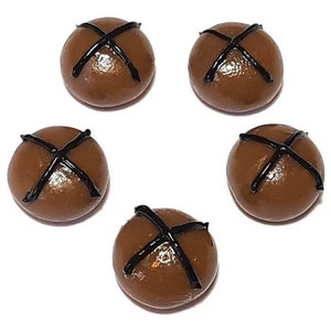 5 pc Miniature Cocomelon Double Chocolate Hot Cross Bun Lot 1;6-1;12 Scale