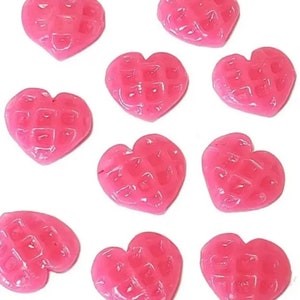 6 pc Miniature Pink Valentines Heart Shaped Strawberry Waffle Lot 1;6-1;12 Scale