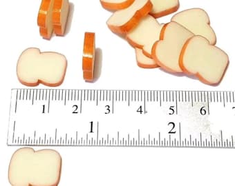 5pc Miniature White Bread Loaf Slices 1;6-1;12 Scale