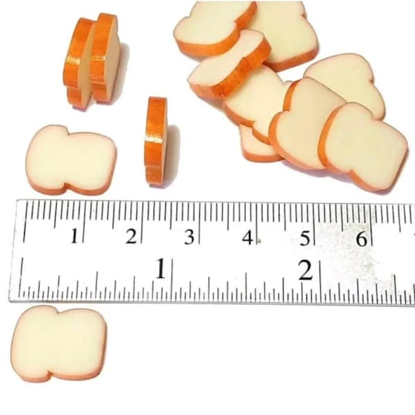 5pc Miniature White Bread Loaf Slices 1;6-1;12 Scale