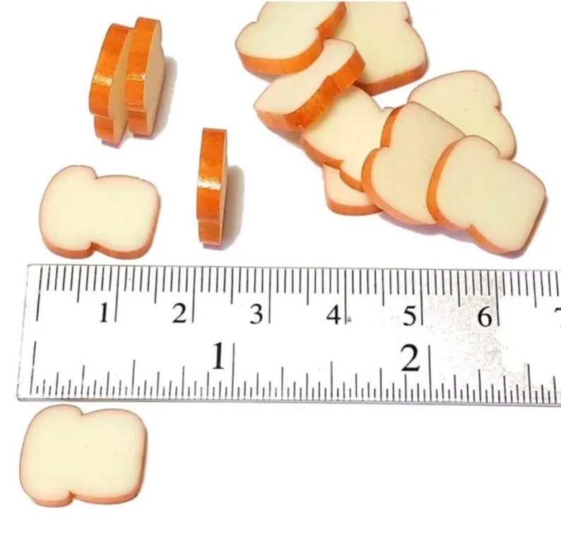 5pc Miniature White Bread Loaf Slices 16-112 Scale image 1