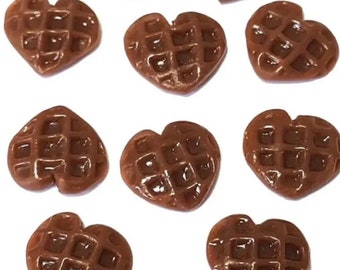 6 pc Miniature Valentines Heart Shaped Chocolate Waffle Lot 1;6-1;12 Scale