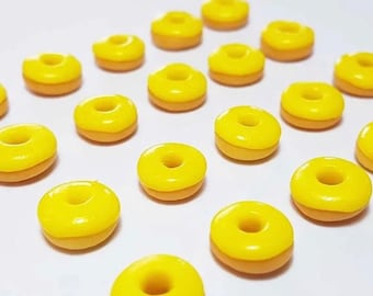 6 pc Miniature Yellow Frosted Donuts 1;6-1;12 Scale