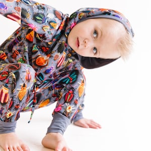 Bamboo Kids Jogger Set: Bugs Print, Hood & Pockets