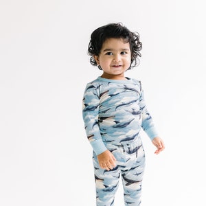 Bamboo Toddler Pajamas: Flying Whales Two-Piece Set