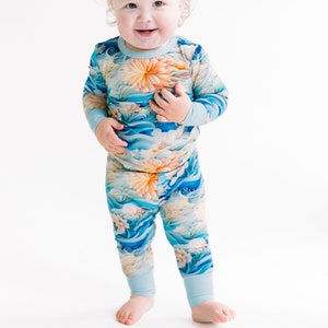 Bamboo Two-Piece Pajama- Skyline Swirl | Sky outfit | Bamboo Toddler Pajamas | Two-Piece Children&#39;s Pajama Set