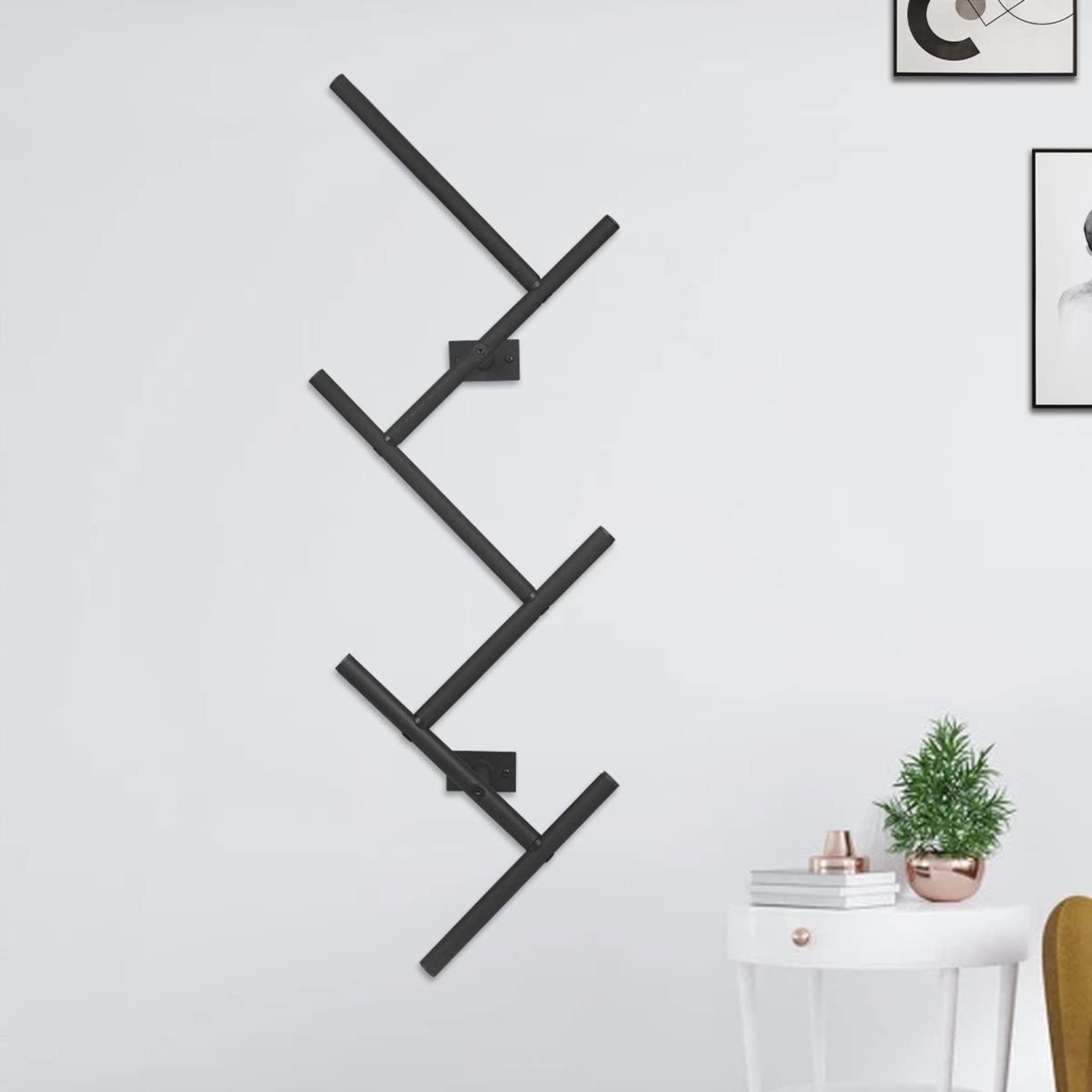 Zig Zag Wall Coat Rack Unique Wall Mount Entryway Organizer With