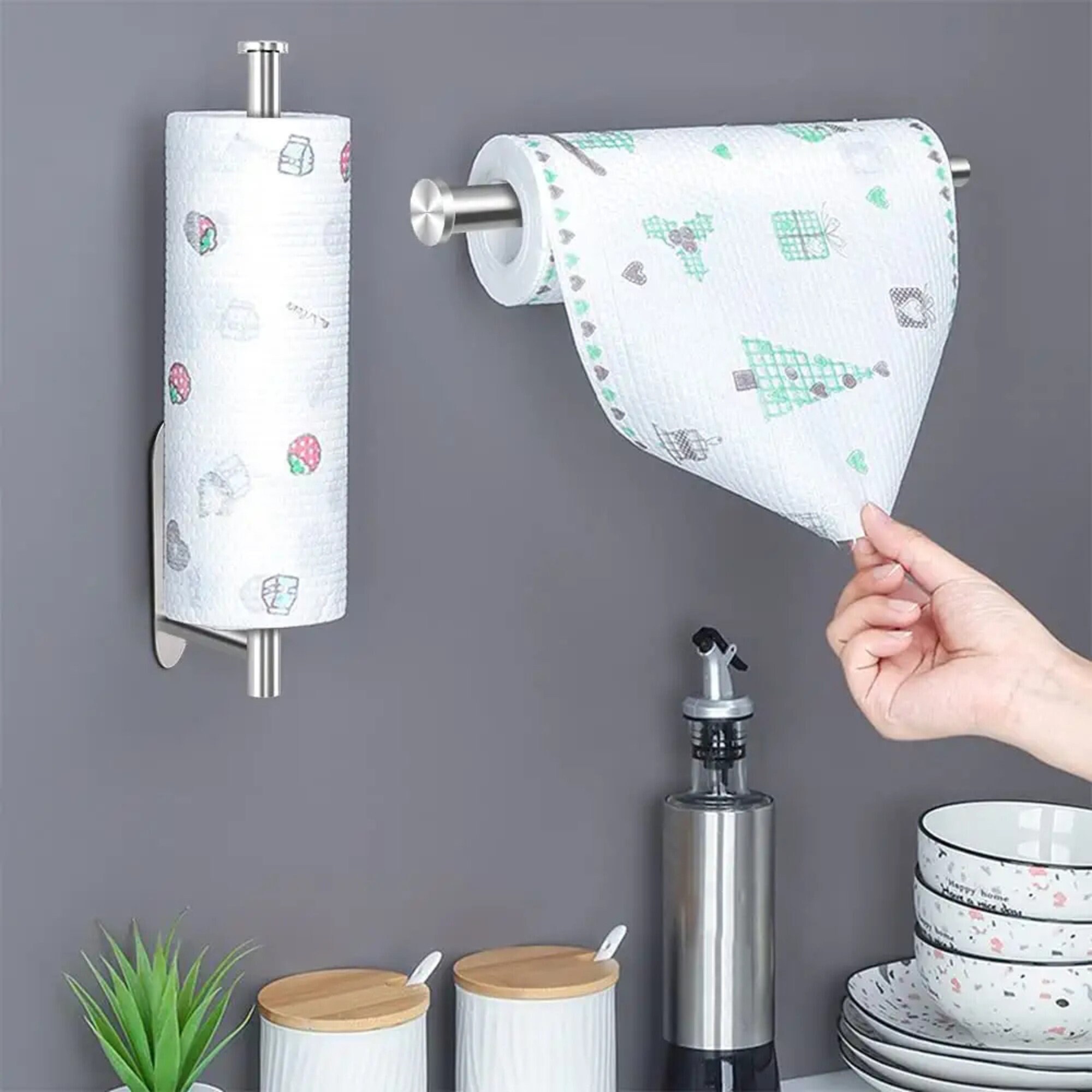 Paper Towel Holder Countertop, OBODING, Kitchen Paper Towel Stand Holder  for Kitchen Organization and Storage, Paper Towel Holders for Standard and
