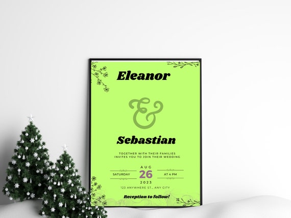 green wedding invitation,Watercolor Flowers,wedding template,Invitation Template,Wedding Clipart,Bridal Shower,Floral Clipart,Watercolor