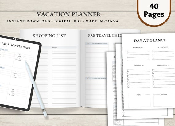 Digital Travel Journal | Travel Planner | Vacation Planner | Travel Notebook | Trip Planner | Travel Diary