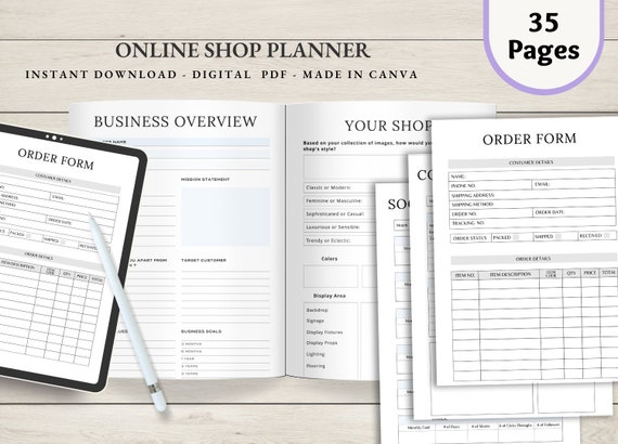 Online Shop Planner | Etsy Business | Online Seller Planner | Small Business | E-Commerce Planner | Business Printable | Business Goals