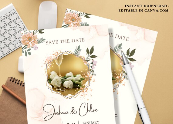 Wedding Invitation Template, Greenery Wedding Invitation Template, Printable Wedding Invitation, Wedding Invitation, Instant Download