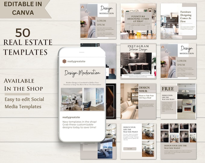 Real Estate Instagram Post Templates for Canva | Realtor Template | Instagram Canva Template | Social Media Templates