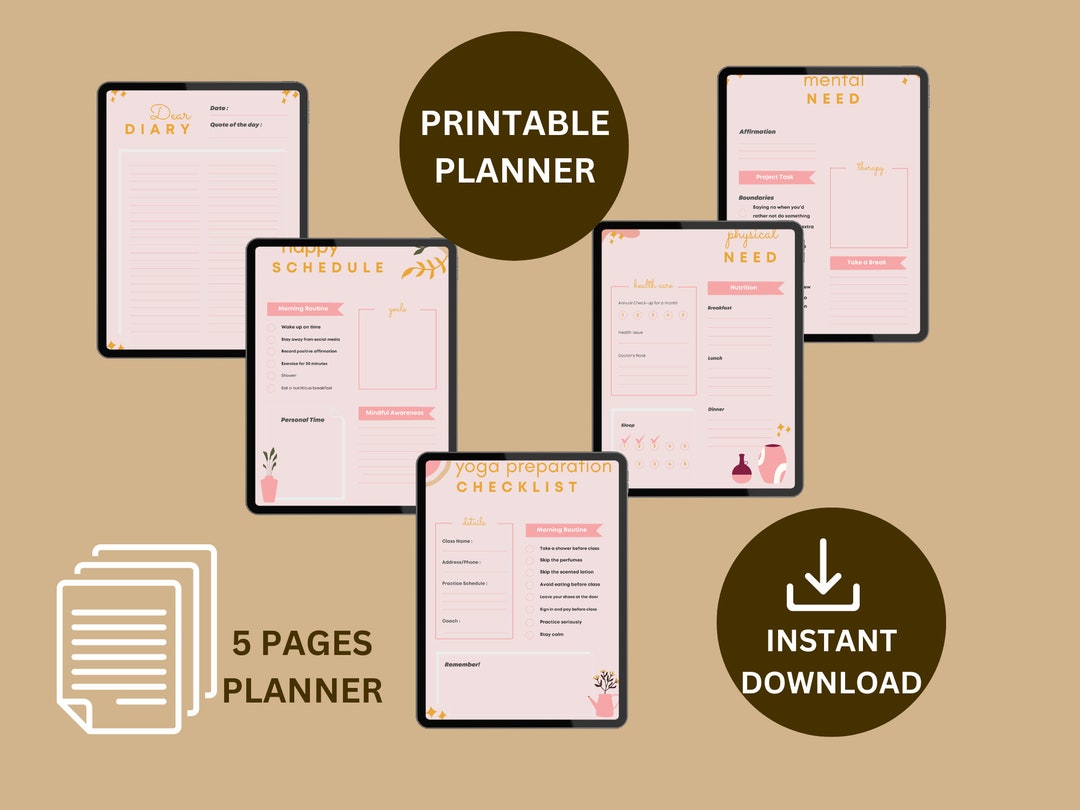 Self Care Planner,self Care Mental Health Printable Planner Gratitude ...