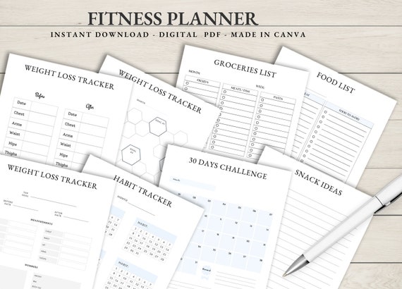 Fitness Planner, Fitness Planner, Weight Loss Tracker, Workout Planner Fitness Journal, Wellness, Health Goal