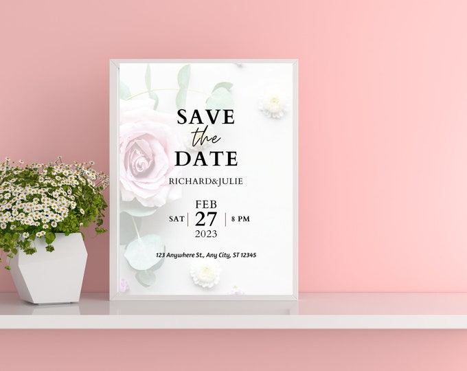 save the date wedding card,Invitation,Instant Download,Save Our Date,Wedding Template,Editable Template,Invitation Template,Digital Download