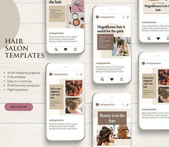 Hair Salon Instagram Template, Hair stylist Instagram Post Template | Hair Beauty Salon Social Media | Hair care Business