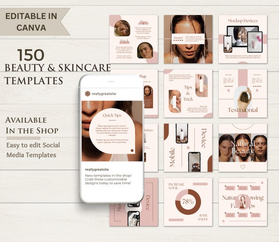 Instagram Templates for Skincare , Instagram Templates Esthetician Story Covers beauty ,Highlights Skincare Social Media Beauty Post