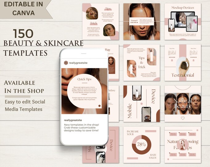 Instagram Templates for Skincare , Instagram Templates Esthetician Story Covers beauty ,Highlights Skincare Social Media Beauty Post