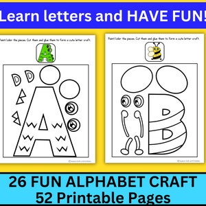 Manualidades de letras para niños en edad preescolar, Letras del abecedario, Actividades del abecedario, Manualidades del abecedario para niños de jardín de infantes