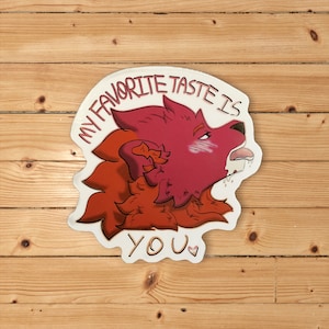 Favoriete Smaak | LGBT-sticker Lesbische harige Fursona Queer Sapphic WLW Suggestief uit eten gaan