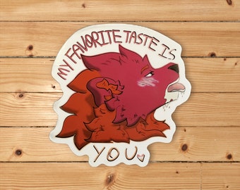 Favorite Taste | LGBT Sticker Lesbian Furry Fursona Queer Sapphic WLW Suggestive Eating Out