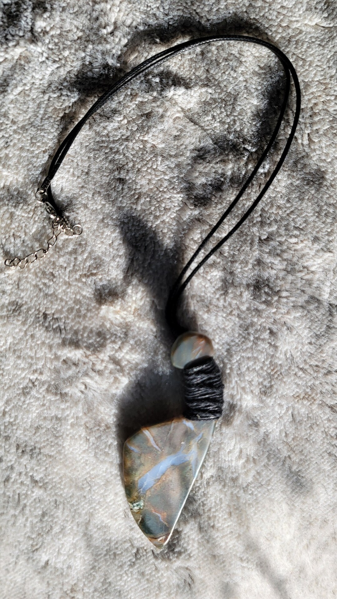 Handmade Stone Knife Pendant Agate Pendant Geode Idaho Agate Masculine