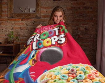 Colorful Cereal Themed Velveteen Soft Blanket