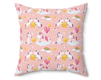 Unicorn Suede Square Pillow