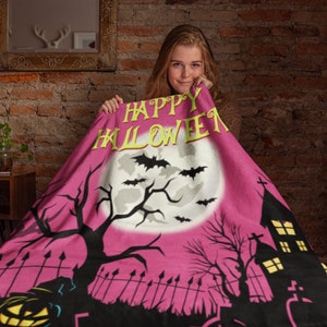 Happy Halloween Velveteen Soft Blanket Gift