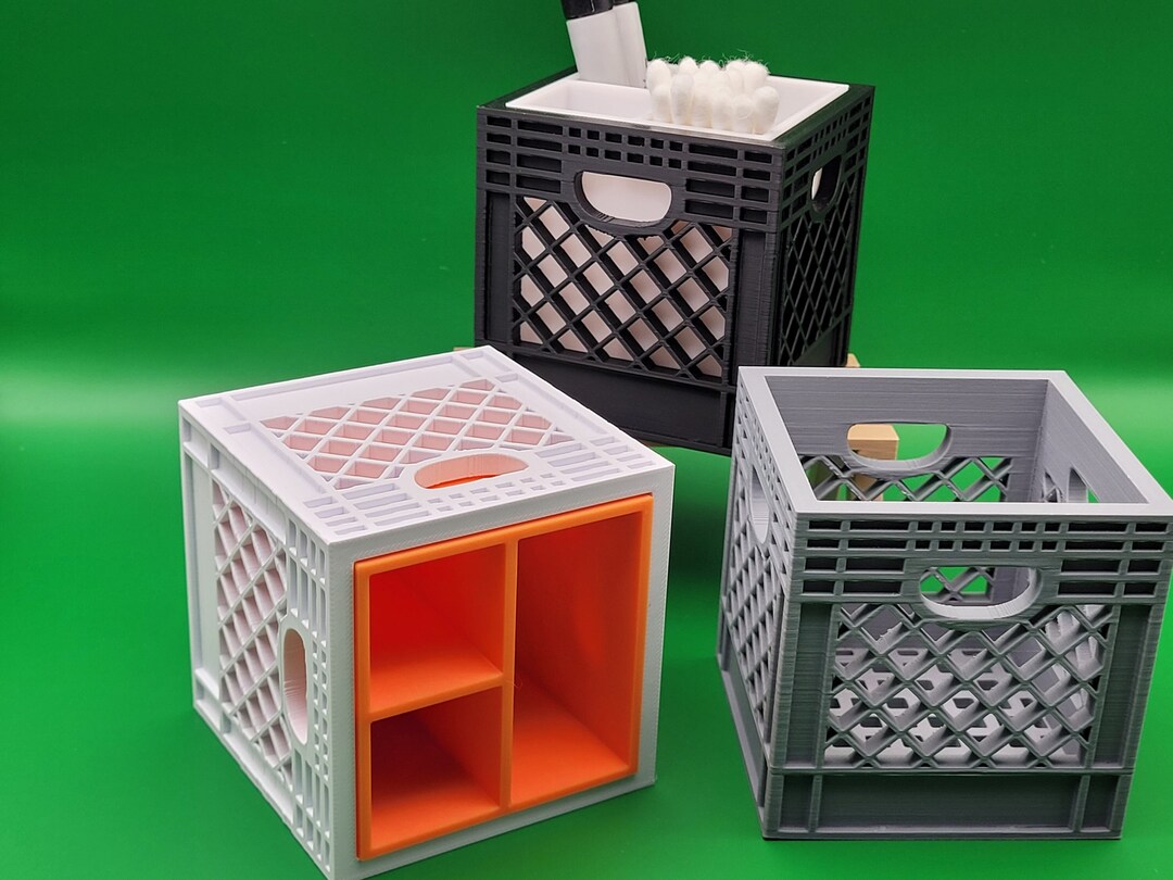 Xxlarge Stackable Crate With Divider 3D Printed Office Organizer