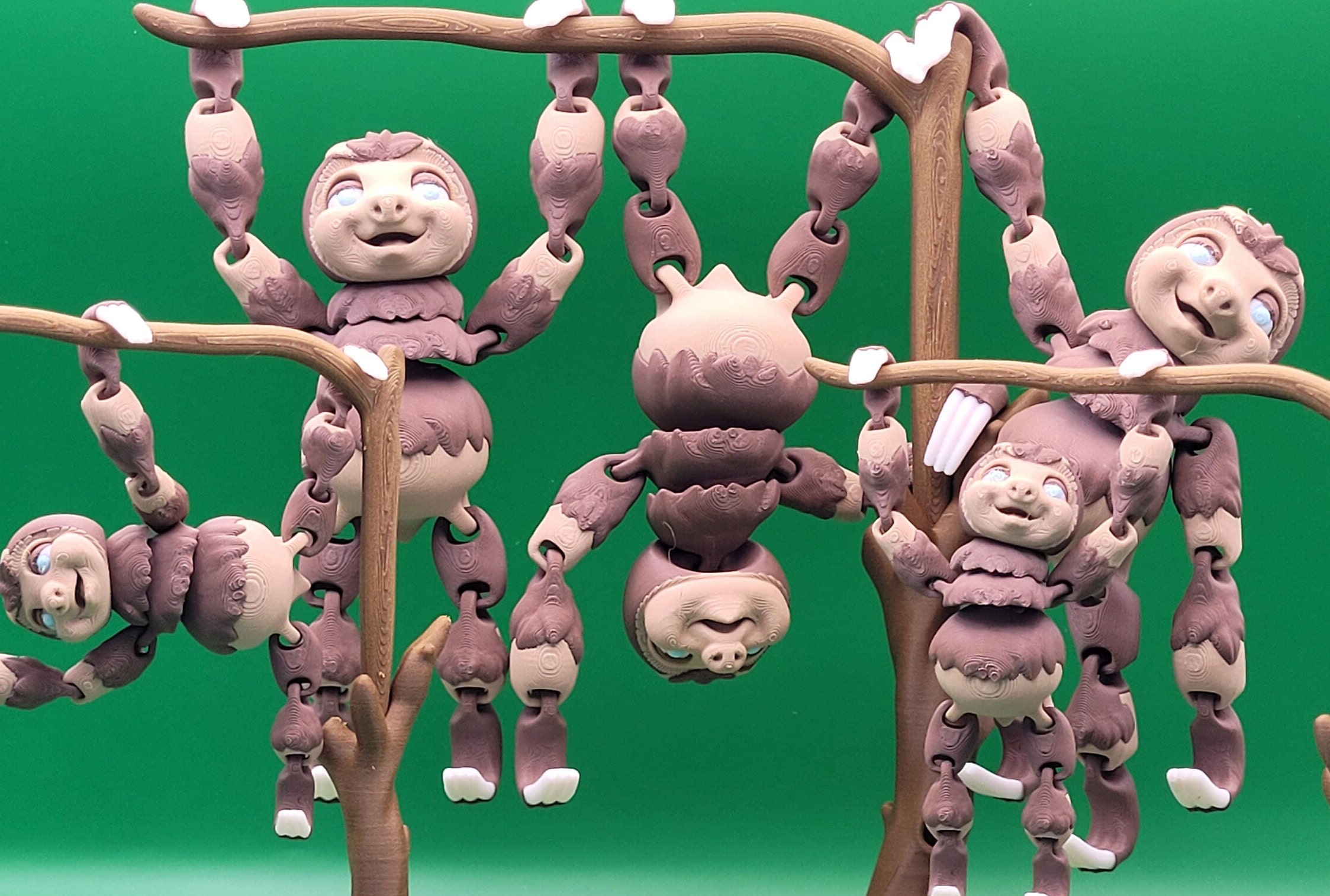 SLOTH W/ FREE TREE Adorable 3D Printed Sloth Multiple Sizes - Etsy