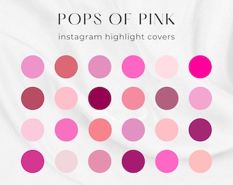 24 Pops of Pink Instagram Highlight Covers | Pink Insta Story | Shades of Pink & Solid Colors | IG Story Highlights DIGITAL DOWNLOAD