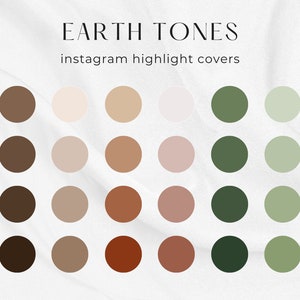 24 Earth Tones Instagram Highlight Covers | Earthy Neutral Insta Story | Boho IG Story Highlights | Solid Color Icons DIGITAL DOWNLOAD