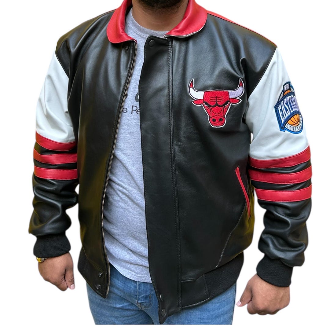 Vintage Jeff Hamilton Chicago Bulls Real Nappa Sheepskin Leather
