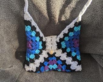 Crochet Granny Square Crossbody Bag
