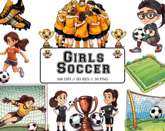Mädchen Fußball Clipart Kinder Sport Clipart Kinder Fußball Einladungen Scrapbooking Digital Art Mädchen Clipart Sport Tag